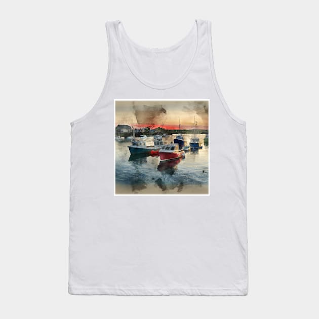 I promise this is my last watercolor of a Lobster Boat Tank Top by Starbase79